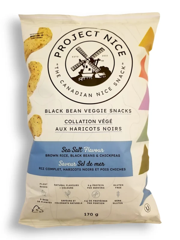 Project Nice Veggie Snacks Sea Salt Black Bean 14x170g