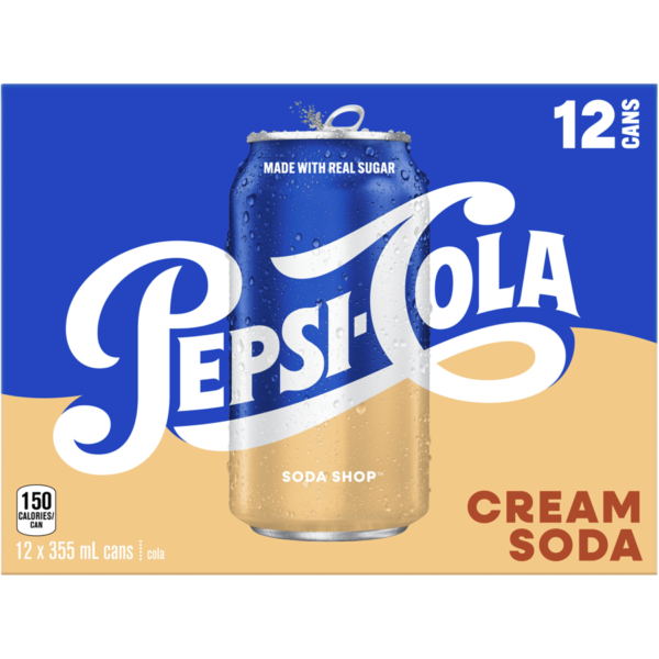 Pepsi Soda Shop Cream Soda 12x355ml