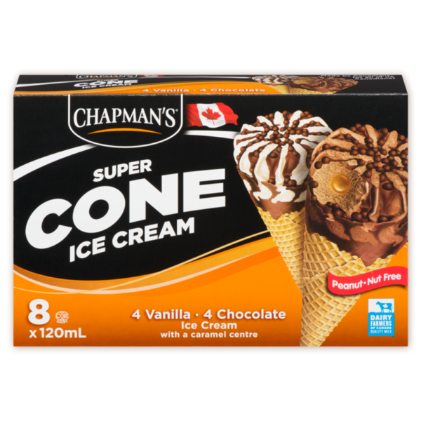 Super Cones Vanilla Chocolate 4x8x120ml