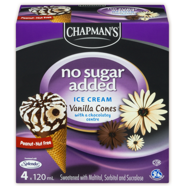 Chapman's Vanilla Cone No Sugar Added 6x6x120ml