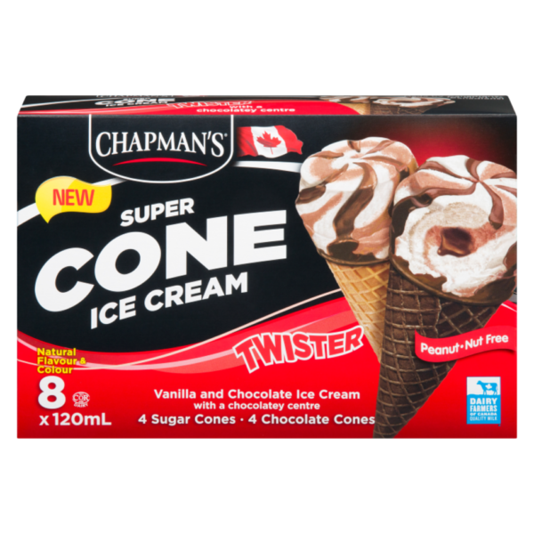 Super Cones Twister Chocolate 4x8x120ml